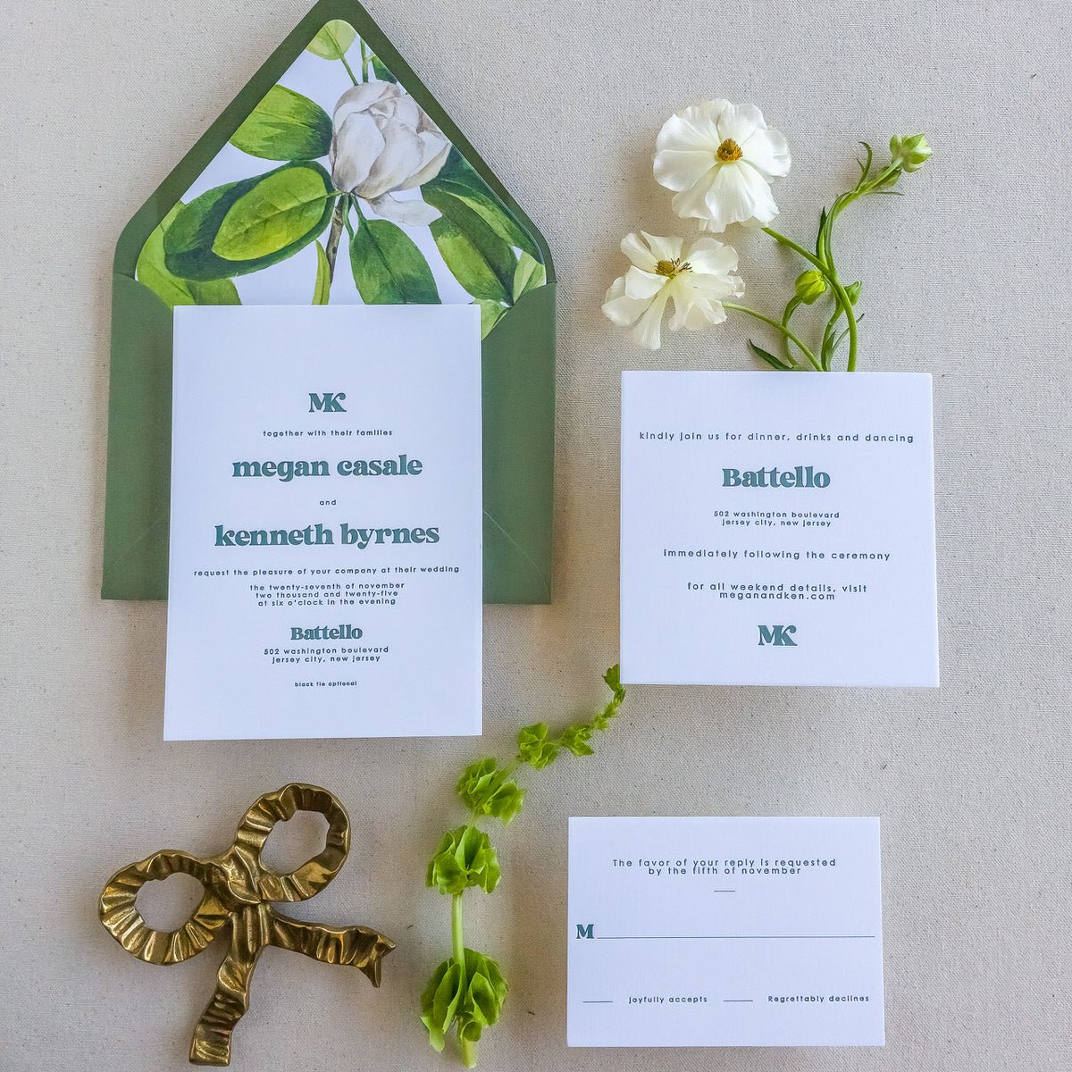 Modern and Colorful Wedding Invitations - Two - Piece - Lively House & Home - Wedding Invitations
