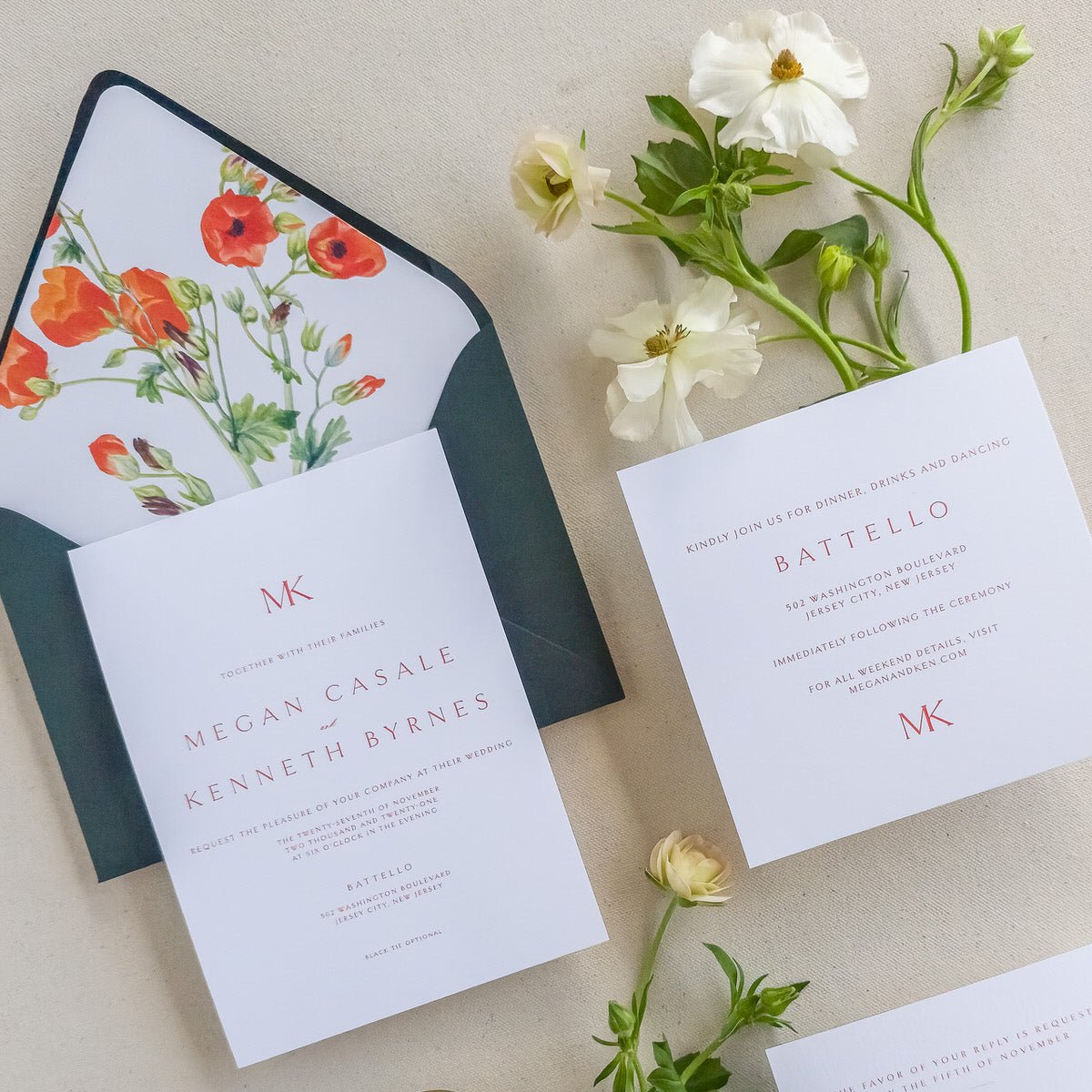 Modern and Colorful Wedding Invitations - Two - Piece - Lively House & Home - Wedding Invitations