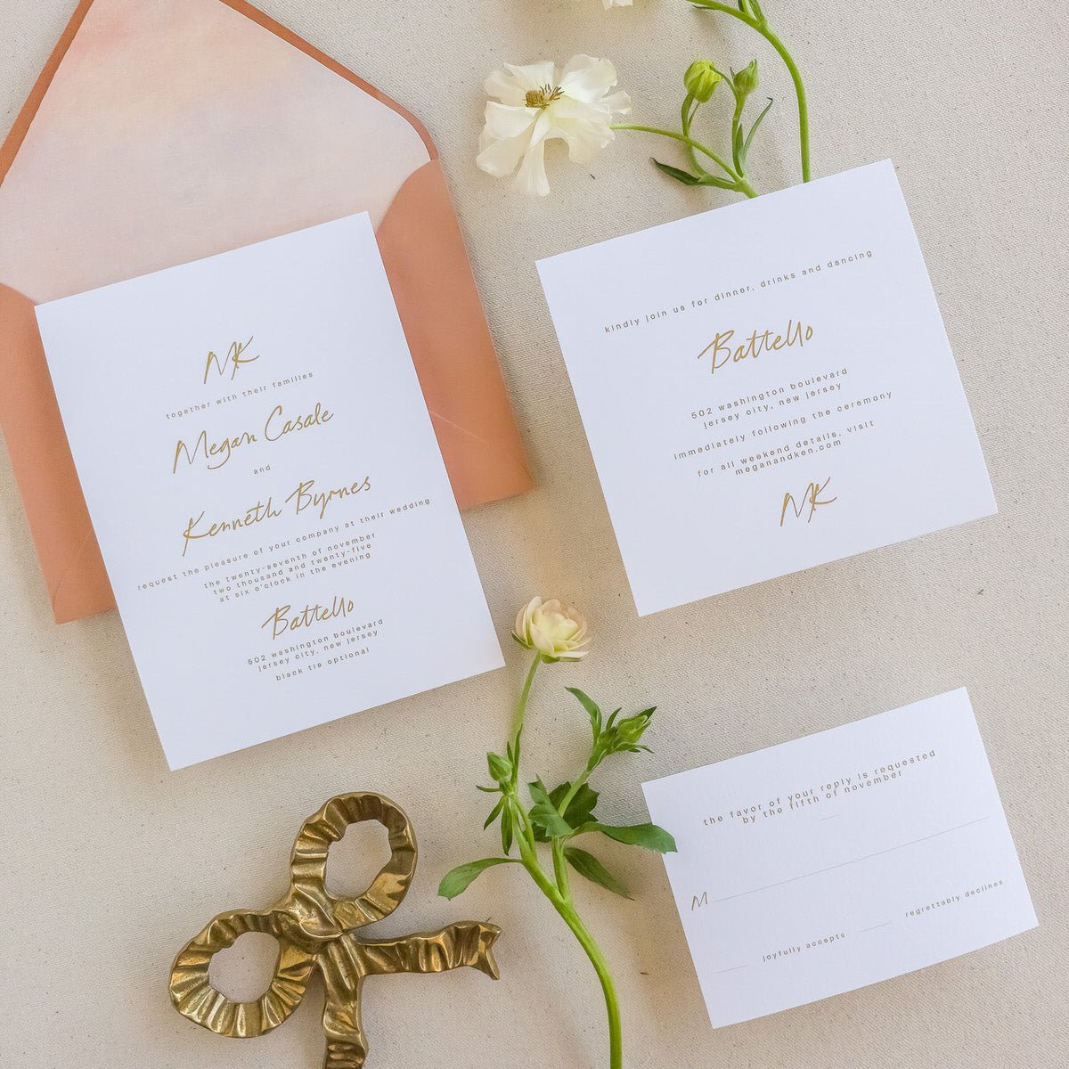 Modern and Colorful Wedding Invitations - Two - Piece - Lively House & Home - Wedding Invitations