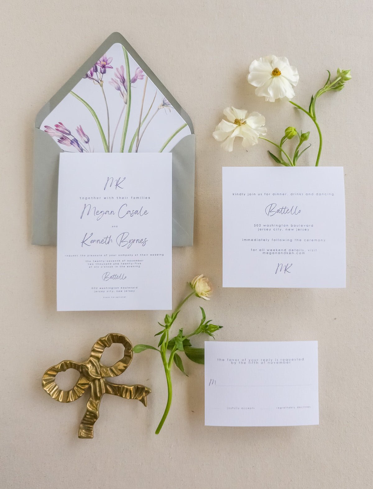 Modern and Colorful Wedding Invitations - Two - Piece - Lively House & Home - Wedding Invitations