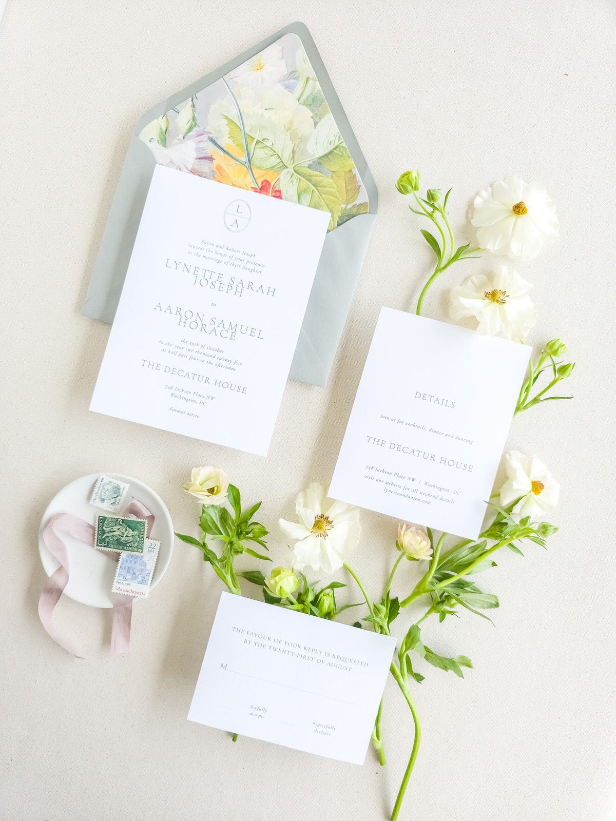 Modern Classic Wedding Invitation - Two - Piece - Lively House & Home - Wedding Invitations