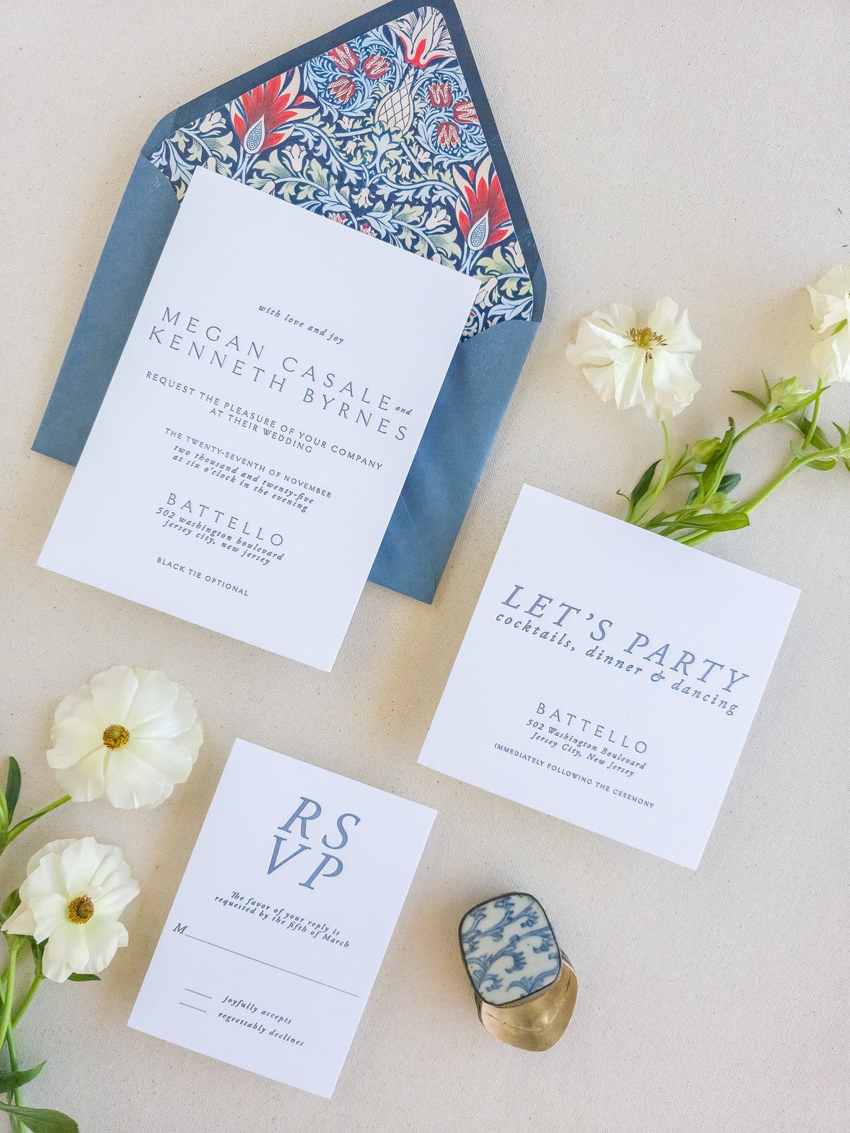 Modern Romantic Wedding Invitation - Two - Piece - Lively House & Home - Wedding Invitations