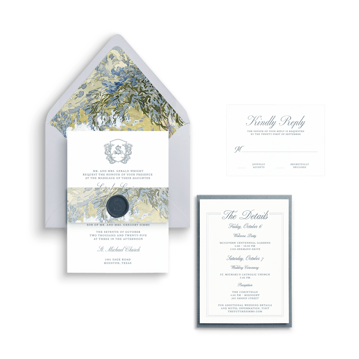 Monogram Crest Wedding Invitation, Classic Wedding Invitations, Elegant Wedding Invitations, Simple Wedding Invitations, Modern Wedding Invitations,  Modern Wedding Invites