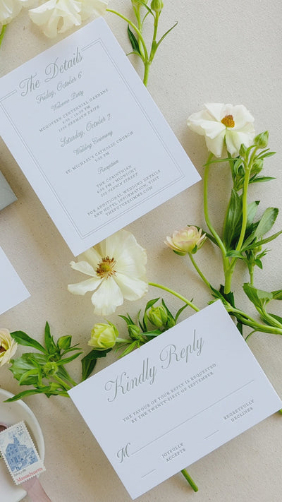 Monogram Crest Wedding Invitations