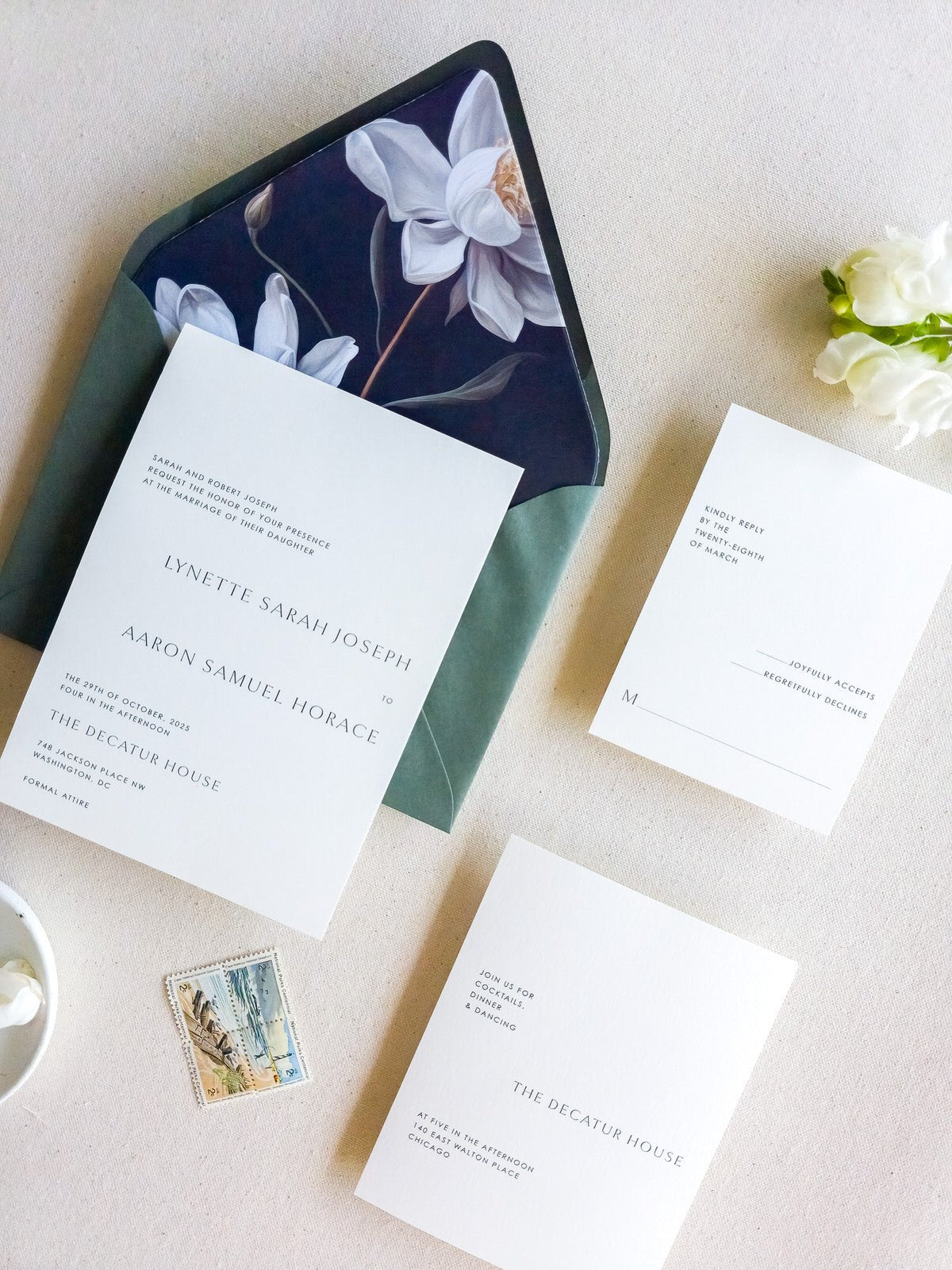 Simple Modern Wedding Invitations - Two Piece - Lively House & Home - Wedding Invitations