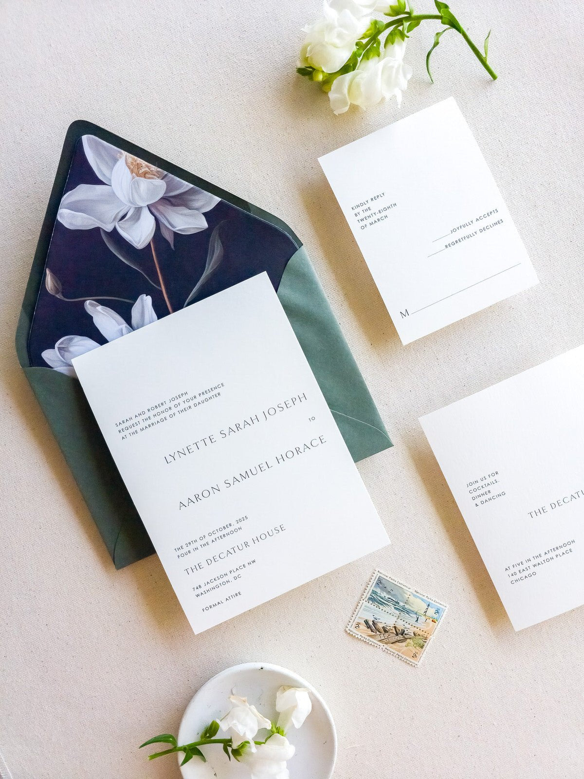 Simple Modern Wedding Invitations - Two Piece - Lively House & Home - Wedding Invitations