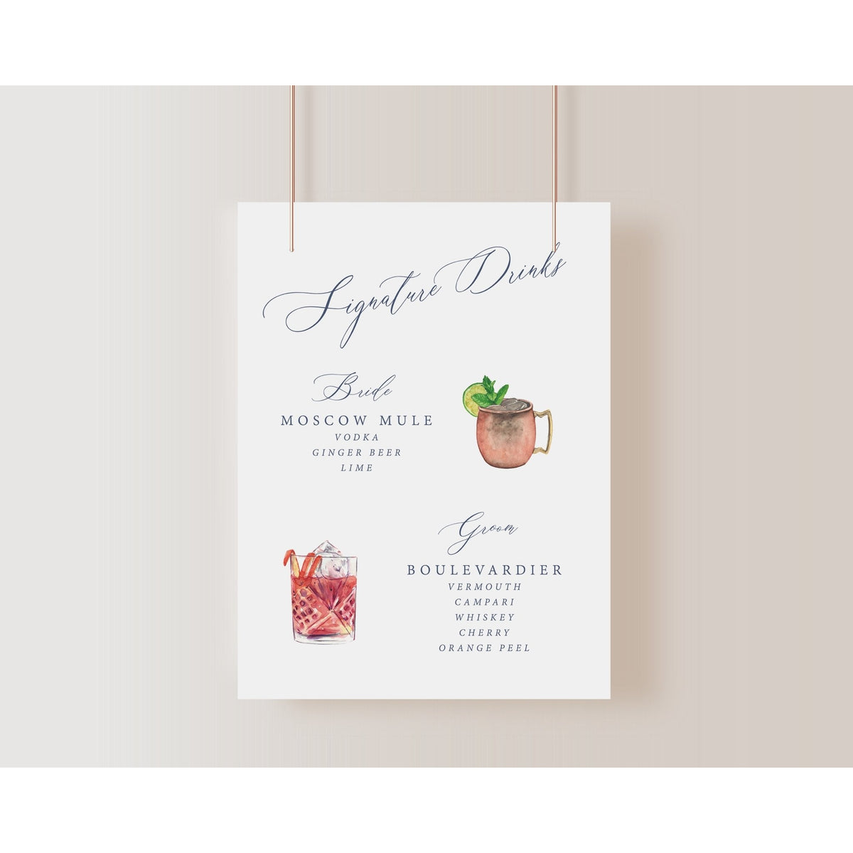 Wedding Signature Drinks Sign - Lively House & Home - Wedding Invitations